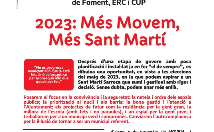  Renoi, revista del Col·lectiu Socialista – Movem Sant Martí, núm. 3
